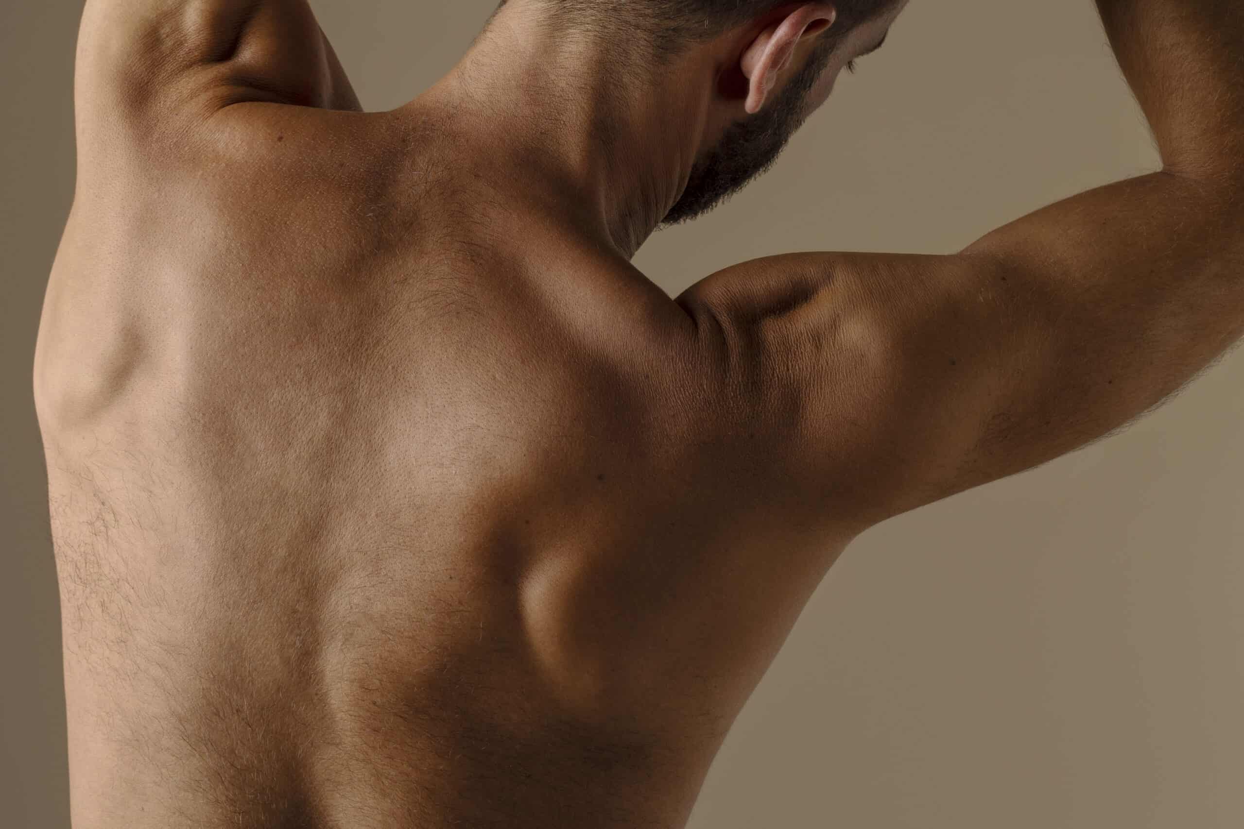 back view fit man posing